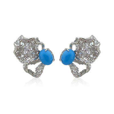 Turquoise Butterfly Earrings - by Eda Çetin