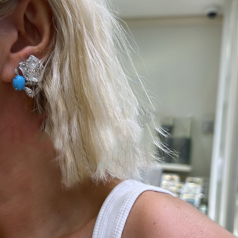 Turquoise Butterfly Earrings - 2