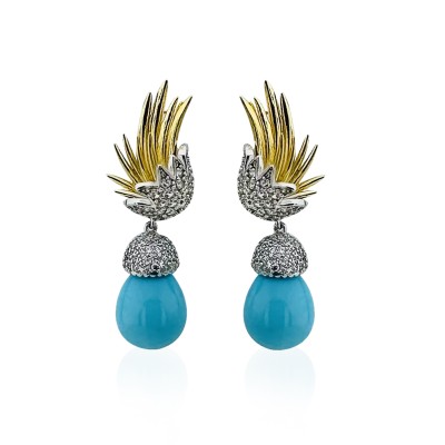 by Eda Çetin - Turquoise Cocoon Earring