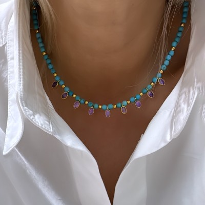 Turquoise Design Necklace - Thumbnail