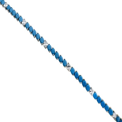 byEdaÇetin - Turquoise Marquise Tennis Bracelet
