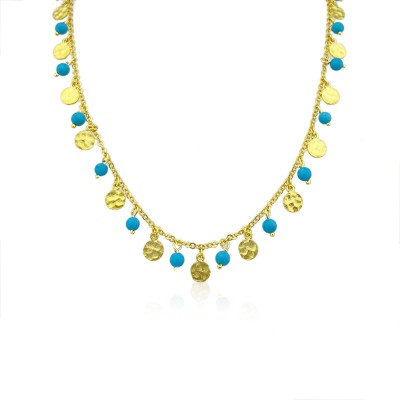 byEdaÇetin - Turquoise Sequin Necklace
