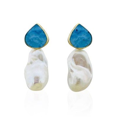 byEdaÇetin - Turquoise Stone Collection Earrings