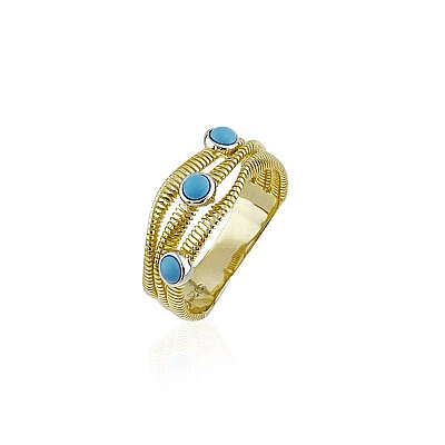 Turquoise Wave Ring - by Eda Çetin