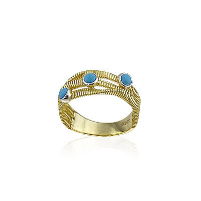 Turquoise Wave Ring - by Eda Çetin