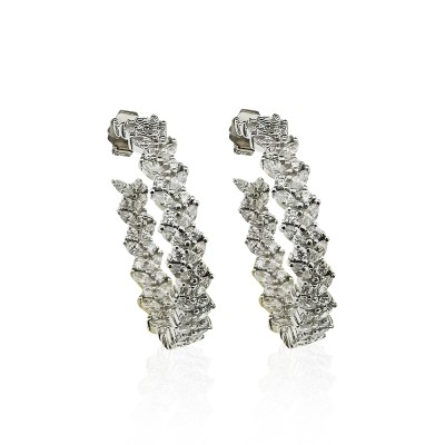 byEdaÇetin - Twig Marquise Hoop Earrings