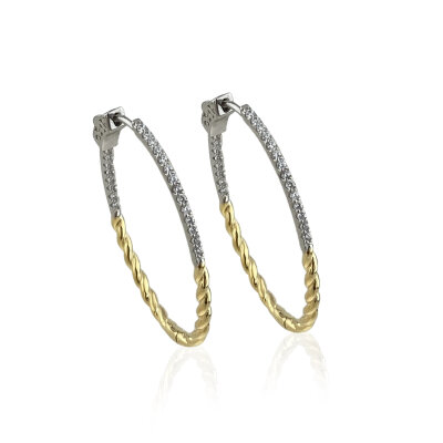Two-Tone Twisted Hoop Earrings - by Eda Çetin