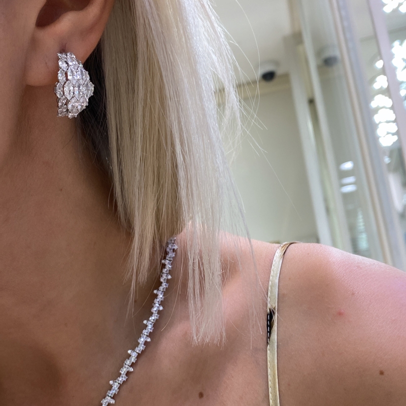 Venora Marquise Hoop Earrings - 2