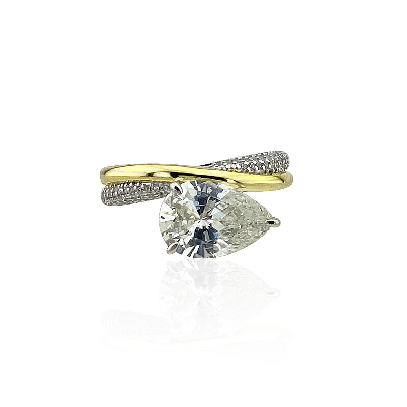 Water Wave Teardrop Ring - 1