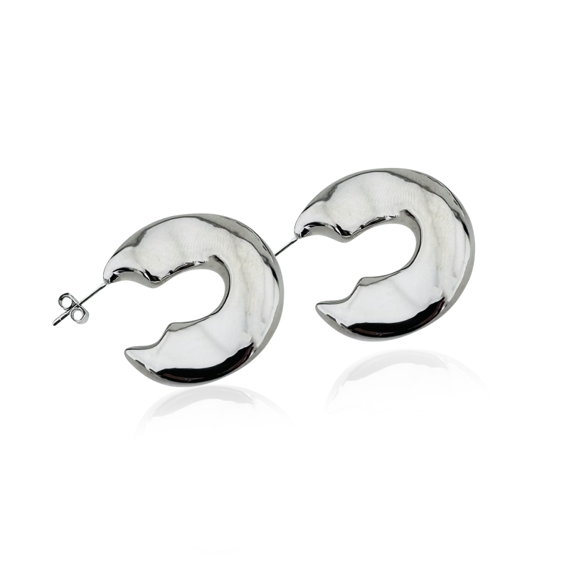 Wave Form Italian Earrings - 4
