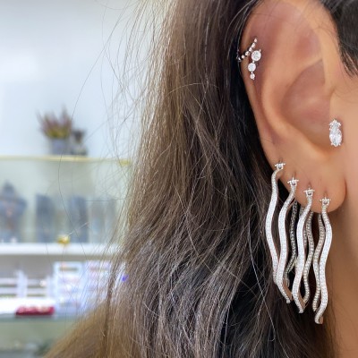 Wavy Hoop Earrings - Thumbnail