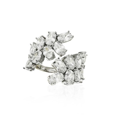 White Roses Italian Ring - Thumbnail