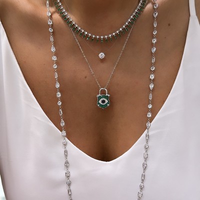 byEdaÇetin - White Stone Long Necklace (1)
