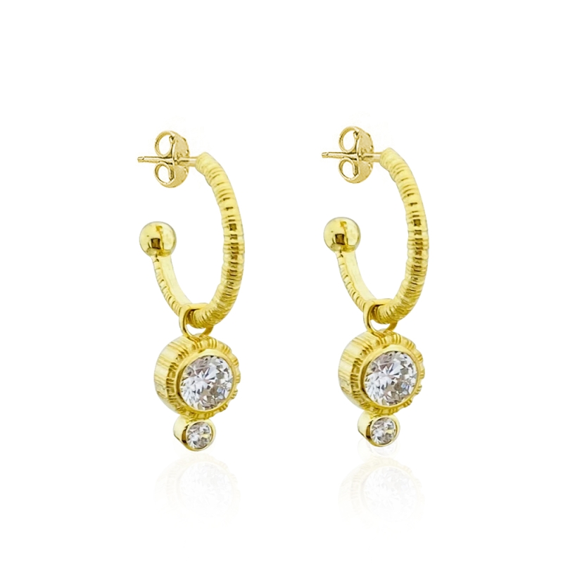 Winding Cyclic Detail Earrings - 2