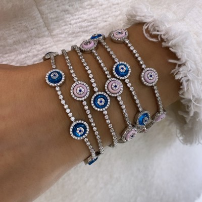 Yeni Seri İnce Camgöz Bileklik - Üçlü - by Eda Çetin