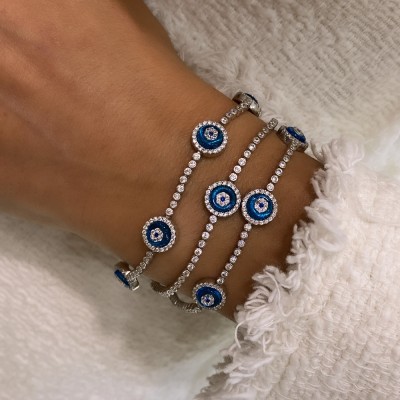 Yeni Seri İnce Camgöz Bileklik - Üçlü - by Eda Çetin