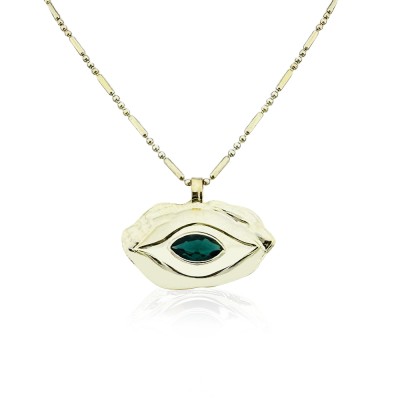 Zoe Plate Eye Necklace - Thumbnail